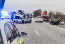 Vier Verletzte bei schwerem Unfall auf der A7 bei Schleswig