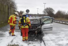 Flensburg: PKW brennt auf Osttangente
