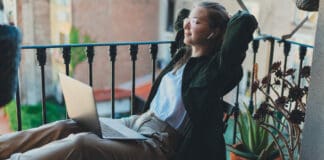 Zur Vorlesung auf den Balkon