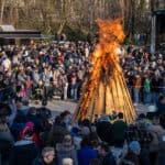 Osterfeuer am Flensburger Hafen Osterfeuer in Flensburg