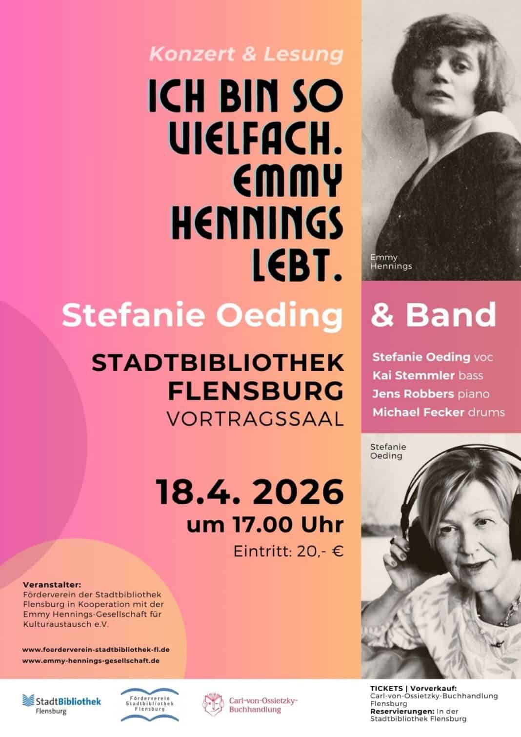 Emmy Hennings Plakat. Webversion Ich bin so vielfach. Emmy Hennings lebt