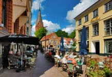 Der Nordermarkt – einer der beiden Flensburger Hauptmarktplätze Der Nordermarkt – einer der beiden Flensburger Hauptmarktplätze